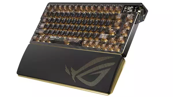 「ROG20周年限定の24K金メッキモデル！キーボード「Azoth Extreme Edition 20」とマウス「Harpe II Extreme Edition 20」が発表」の画像