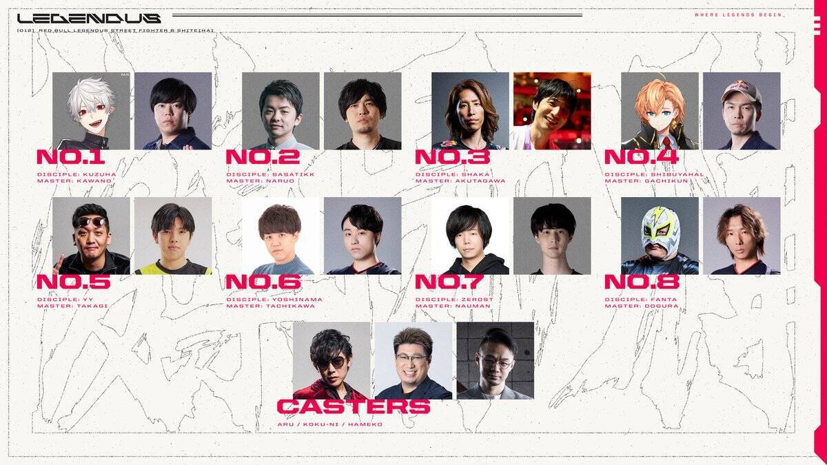 SHAKAが主催する「Red Bull LEGENDUS STREET FIGHTER 6 師弟杯 ～2025冬 後楽園の陣～」開催決定！葛葉や渋谷ハルなど有名配信者が出場予定