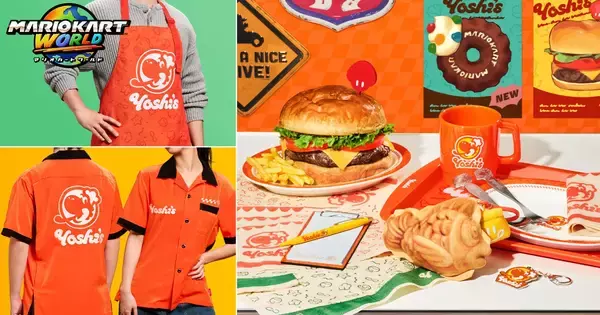 「マリオカート ワールド」のフードショップ「Yoshi's」をテーマにしたグッズが登場！ボウリングシャツやカトラリーなど10種ラインナップ