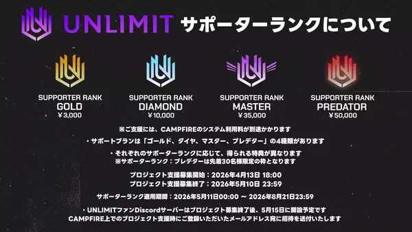 「プロeスポーツチーム「UNLIMIT」がALGS Year6に向けて“ファンと共に戦う”クラウドファンディングプロジェクトを開始！」の画像
