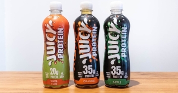 イギリス発の高たんぱくジュース「JUICY PROTEIN」アップル味とオレンジ味とグアバ&ライム味をレビュー