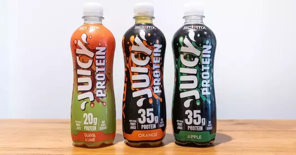 イギリス発の高たんぱくジュース「JUICY PROTEIN」アップル味とオレンジ味とグアバ&ライム味をレビュー