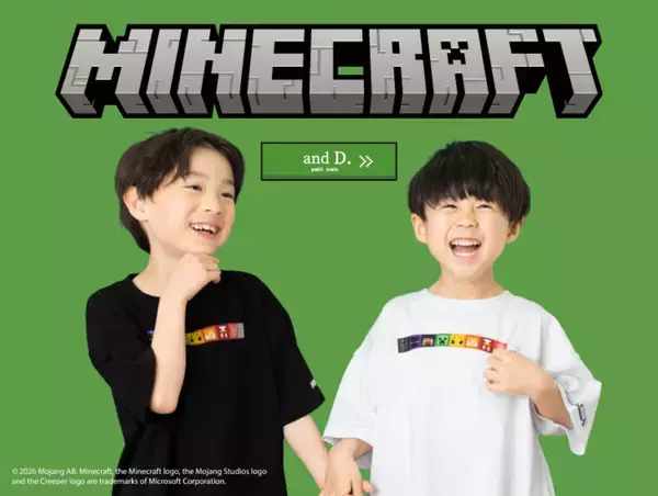 「「マイクラ」とのコラボアパレルが「and D. petit main」から5月22日発売！アイコンデザインのTシャツをラインナップ」の画像