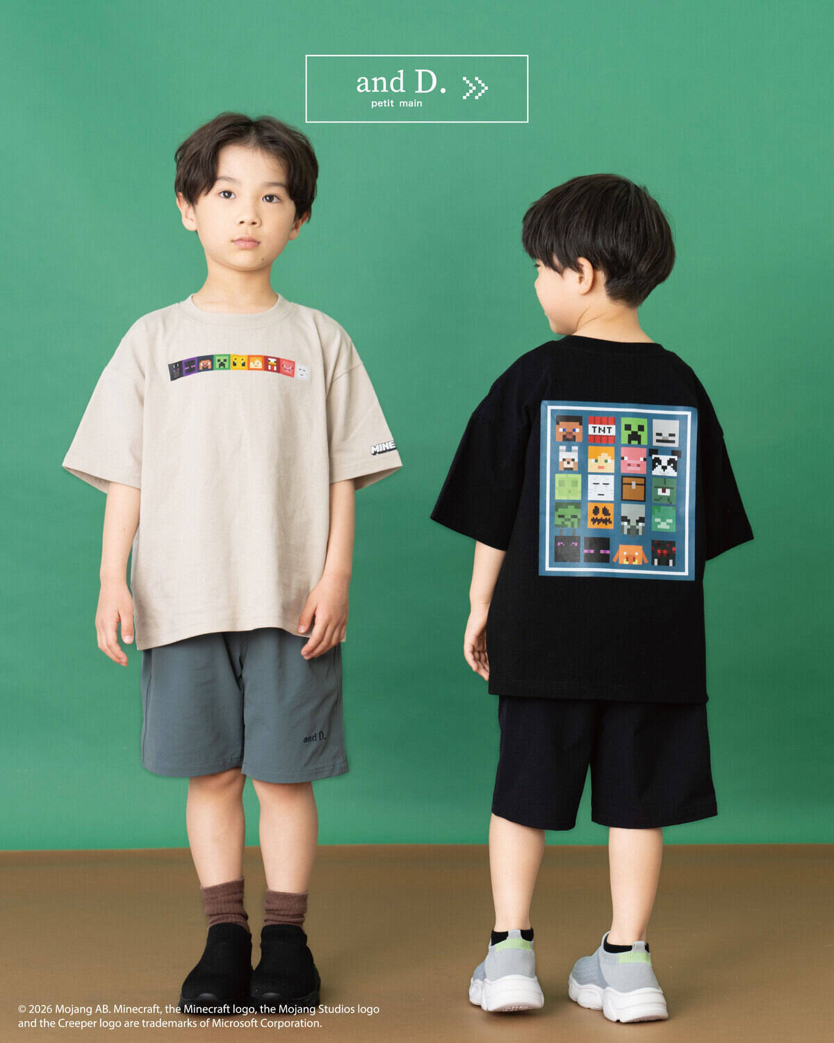 「マイクラ」とのコラボアパレルが「and D. petit main」から5月22日発売！アイコンデザインのTシャツをラインナップ