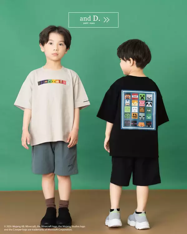 「「マイクラ」とのコラボアパレルが「and D. petit main」から5月22日発売！アイコンデザインのTシャツをラインナップ」の画像