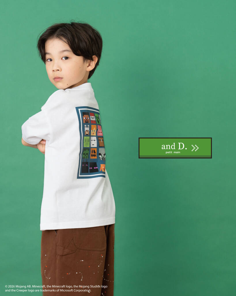 「マイクラ」とのコラボアパレルが「and D. petit main」から5月22日発売！アイコンデザインのTシャツをラインナップ
