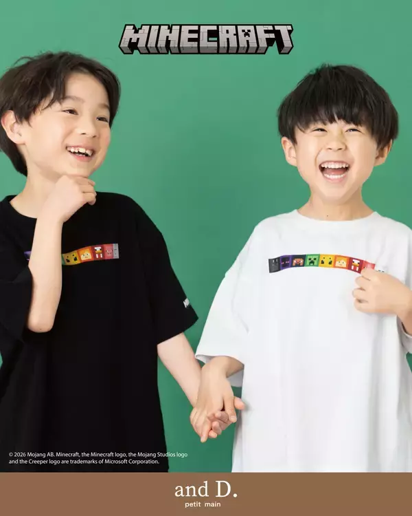「「マイクラ」とのコラボアパレルが「and D. petit main」から5月22日発売！アイコンデザインのTシャツをラインナップ」の画像