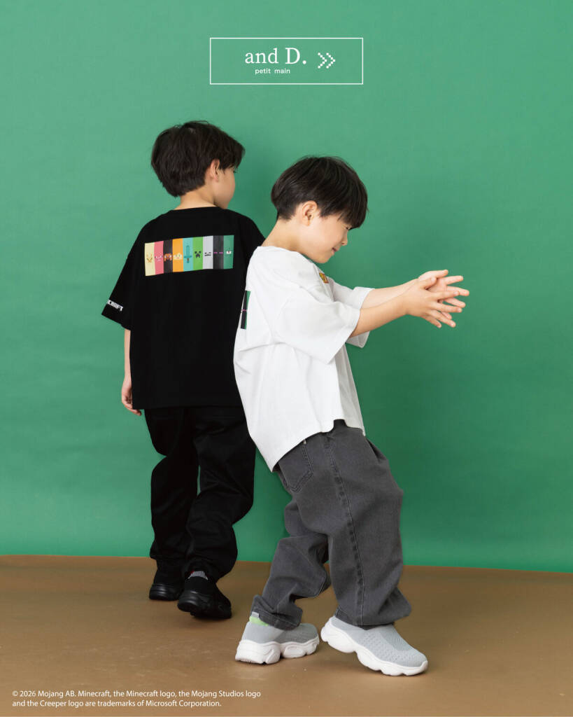 「マイクラ」とのコラボアパレルが「and D. petit main」から5月22日発売！アイコンデザインのTシャツをラインナップ