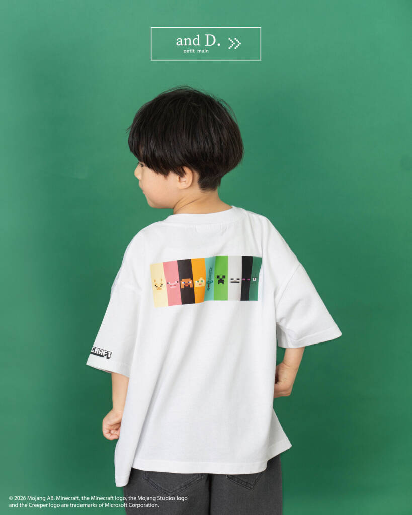 「マイクラ」とのコラボアパレルが「and D. petit main」から5月22日発売！アイコンデザインのTシャツをラインナップ