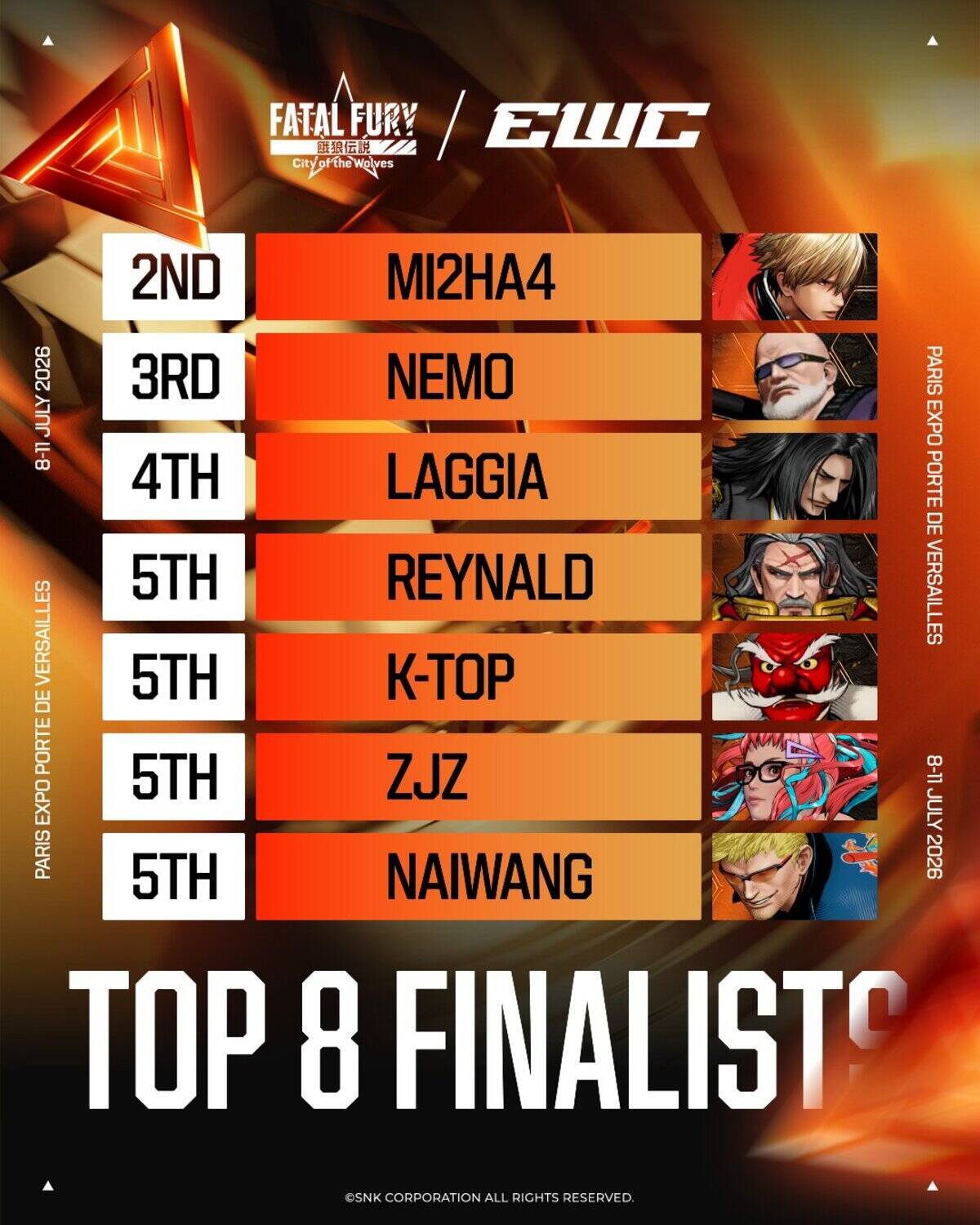 EWC2026「餓狼伝説 City of the Wolves」部門、DarkAngel選手が優勝！賞金約4,000万円を獲得