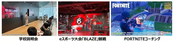 「「KONAMI eスポーツ学院」が4月11日に中学生向けコラボオープンスクールを開催！VAMOS主催のFORTNITE大会「BLAZE」を観戦できる特別プログラムも実施」の画像