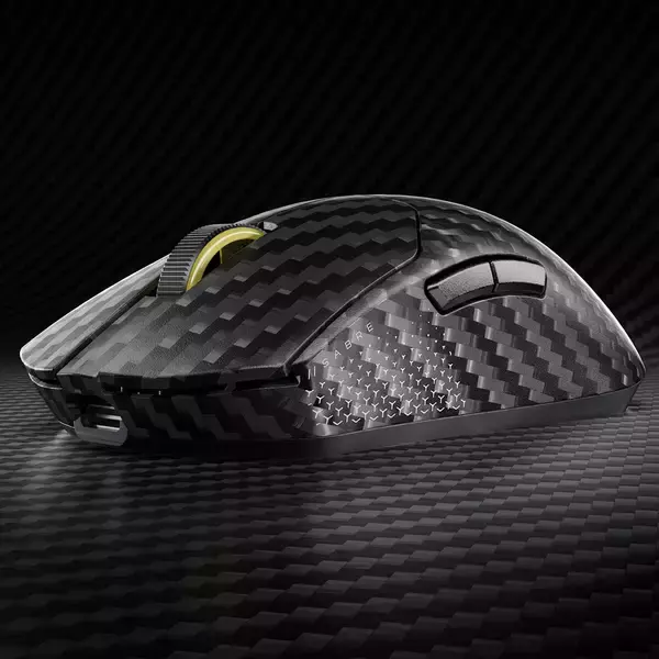 「CORSAIRから8,000Hzポーリングレート対応ゲーミングマウス「SABRE v2 PRO WIRELESS CF」が発売！カーボンファイバー製のユニボディを採用」の画像