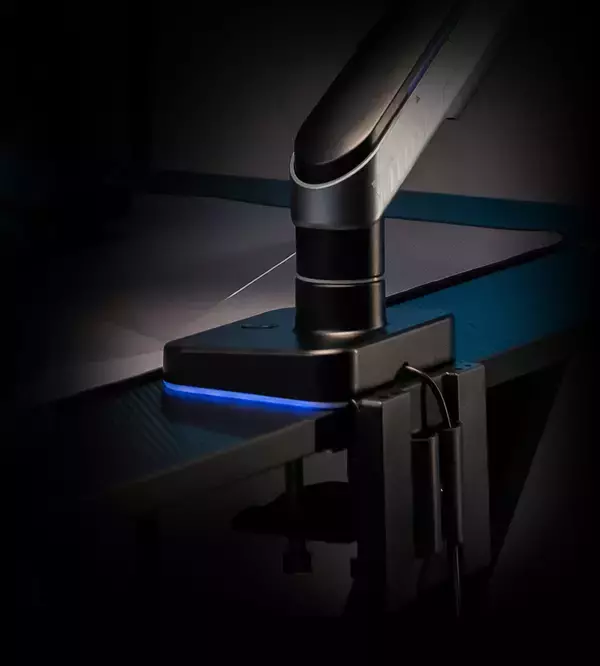 「MSIからRGBライティング機能・ガススプリング機構採用のモニターアーム「MPG MT201RG」が登場！最大49インチ・耐荷重20kgまで対応」の画像