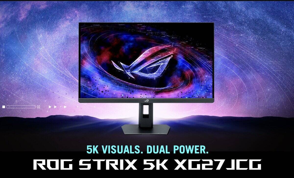27インチ5Kゲーミングモニター「ROG Strix 5K XG27JCG」が3月27日発売！5K 180HzとQHD 330Hzを切り替え可能なデュアルモード搭載