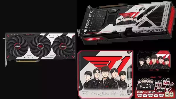 「LoL世界王者T1とのコラボグラボが発売！ASUSから「T1-RTX5070-O12G-GAMING」「T1-RTX5060TI-O8G-GAMING」が登場」の画像