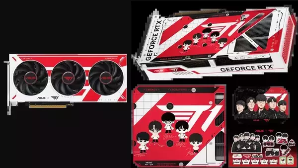 「LoL世界王者T1とのコラボグラボが発売！ASUSから「T1-RTX5070-O12G-GAMING」「T1-RTX5060TI-O8G-GAMING」が登場」の画像
