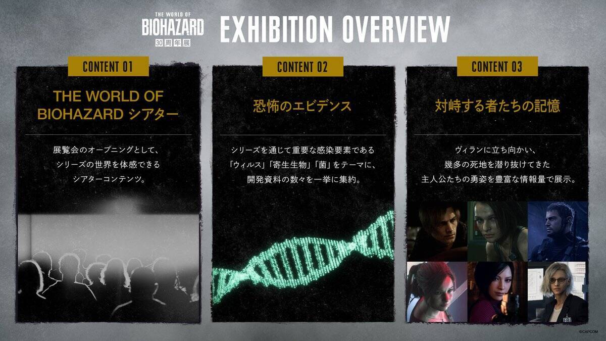 「バイオハザード」世界初の大規模展覧会「THE WORLD OF BIOHAZARD 30周年展」10月30日から開幕決定！先行抽選販売の情報も公開
