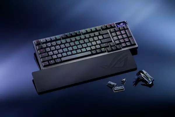 「OLEDディスプレイ搭載ゲーミングキーボード「ROG Azoth 96 HE Lite Gaming Keyboard」にブラックモデルが登場！7月17日発売」の画像