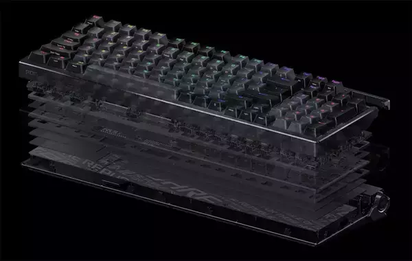 「OLEDディスプレイ搭載ゲーミングキーボード「ROG Azoth 96 HE Lite Gaming Keyboard」にブラックモデルが登場！7月17日発売」の画像