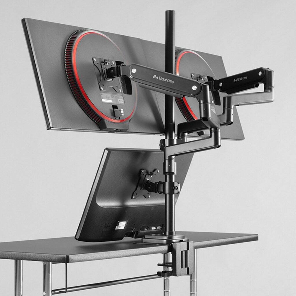 バウヒュッテから3画面対応の「ロングモニターアームMS BMA-2MS」が発売！ゴロ寝でのマルチディスプレイ環境を構築できる