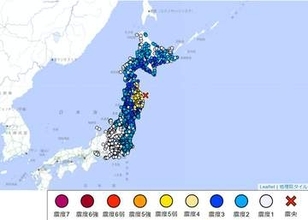 【速報】埼玉県で地震、最大震度3　岩手県沖が震源、最大震度6強