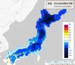 【速報】埼玉・鳩山で氷点下9.3度　さいたまで氷点下6.4度　東京都心で氷点下1.3度　強い寒気の流入続く　夕方から埼玉・東京で雪か雨も
