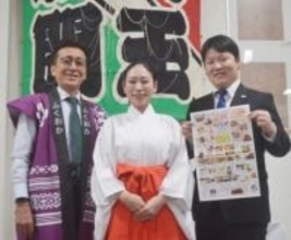 福岡の食や工芸品が一堂に　丸広百貨店で福岡物産展、8日まで　太宰府天満宮の仮殿パネルと御神牛の展示も　毎月25日にしか販売されない「よもぎ梅ケ枝餅」も限定販売