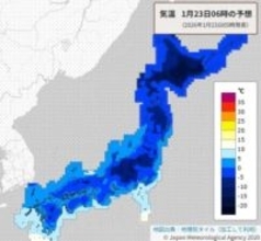 【速報】埼玉・鳩山で氷点下10.3度　さいたまでも氷点下7.9度　東京都心でも氷点下2.0度　強い寒気の流入続く　24日夜から関東北部では再び大雪の恐れ