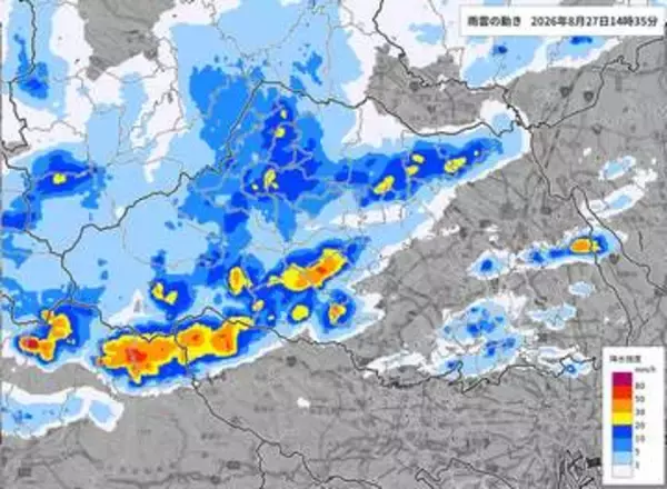 【速報】埼玉に雨雲が接近中　大雨注意報が続き、豪雨エリアが拡大中