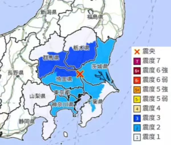 【速報】関東で地震　M4.1　埼玉・栃木・群馬で震度3、東京など広く揺れる　震源地は茨城県南部