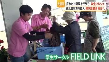 耕作放棄地の再生へ　東北農林専門職大の学生がマルシェで新鮮野菜を販売　山形