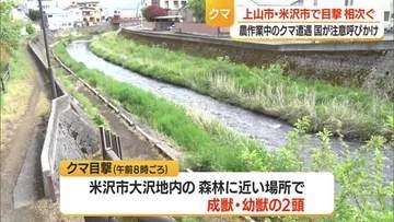 【クマ出没】上山の市街地・米沢の山間地で目撃相次ぐ　鈴木農水大臣が春の農作業時の注意呼びかけ　山形