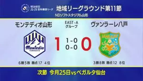 最後にサッカーJ2モンテディオ山形の試合結果 八戸を迎えた山形が勝利