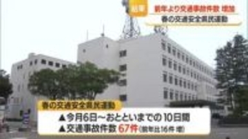 交通事故67件（前年比+16件）・死者2人　青切符の検挙なし　山形・春の交通安全県民運動