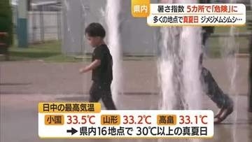 【天気／山形】鶴岡で今季県内一高い暑さ指数「32.6」記録・5カ所で最高ランクの“危険”