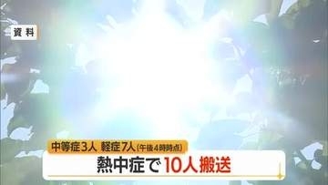 【熱中症／山形】10人病院搬送（中等症3人・軽症7人）　発汗・ふらつき・めまい・全身がつる症状など
