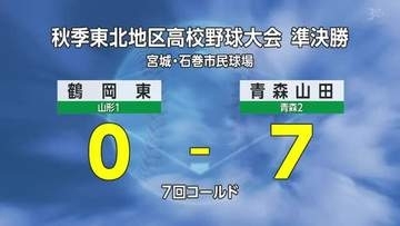 秋の東北地区高校野球・準決勝　「鶴岡東高校」決勝進出を逃す