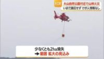 山林火災…少なくとも2ヘクタールが焼失　山形・大江町