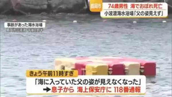 家族で海水浴中に…鶴岡市の小波渡（こばと）海水浴場で埼玉県の男性(74）がおぼれ死亡　山形