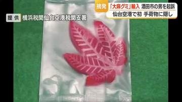 タイから仙台へ「大麻グミ」輸入で酒田市の男起訴…バンコク線就航後、仙台空港で警戒強め初摘発　山形