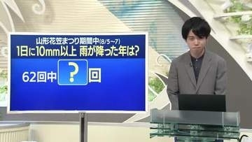 【天気／山形】天気ふりかえり＆花笠まつりで雨が降った年は何回？ 　中村友祐気象予報士の予報(1)