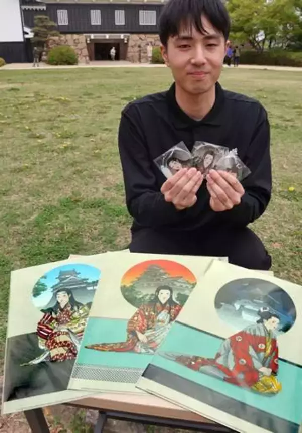 岡山城彩る3人の姫がグッズに　手鏡など6種類、外国人に人気