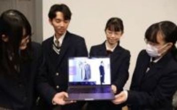 津山商高3年生がCM制作　地元紳士服製造業者15秒で紹介