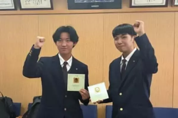 用水路転落の高齢女性を救助　東岡山工高生2人に県わかば賞