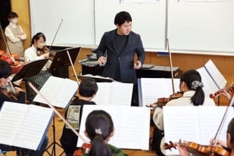 ブザンソンV 米田さん岡山帰郷　出身ジュニオケ 団員らと触れ合う