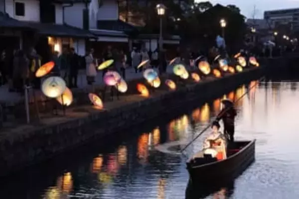 趣増す白壁の町並み　倉敷春宵あかり開幕