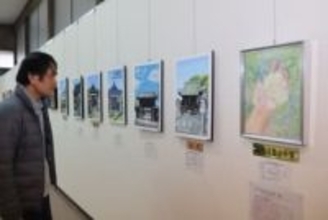 日常や思い出 高校生の力作展示　倉敷、高梁川流域絵画展始まる