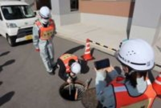 南海トラフ想定し下水道復旧訓練　岡山市職員80人が対応確認