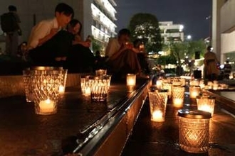 七夕夜に消灯 キャンドルで幻想空間　さん太広場でライトダウン 節電啓発