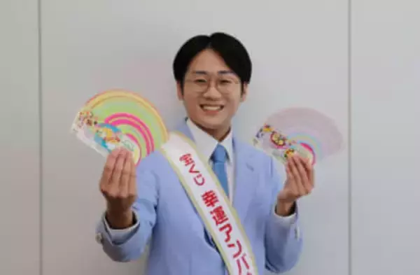 バレンタインジャンボ宝くじPR　幸運アンバサダーが本社来訪